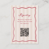 Registrierung des rosa und roten Streifen-Brautpar Begleitkarte (Vorderseite)