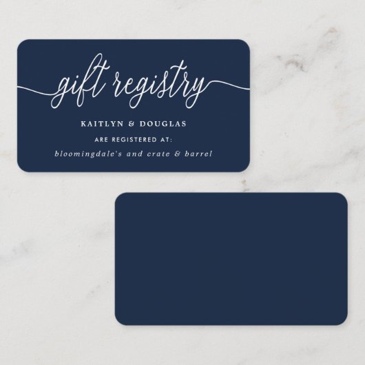 Registrierung für einfaches Skriptgeschenk Begleitkarte (Vorne/Hinten)