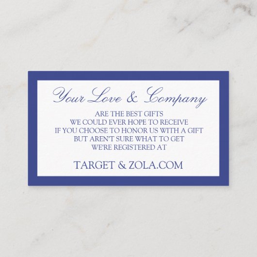 Registrierung für Hochzeiten / Registrierung auf K Begleitkarte (Rückseite)