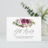 Registrierung für Hochzeitsgeschenke in Marsala un Begleitkarte (Stehend Vorderseite)