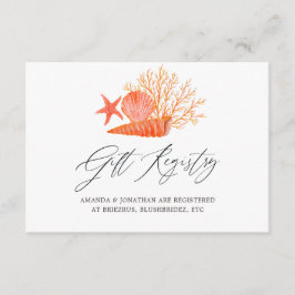 Registrierung für lebendes Coral Beach Brautparty Begleitkarte