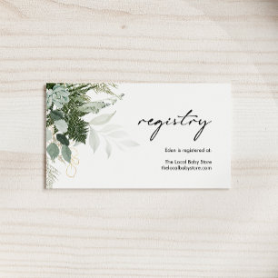 Registrierung für moderne Grünpflanzen und Gold Ba Begleitkarte