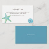 Registrierung für Strandfarben-Starfish & Seashell Begleitkarte (Vorne/Hinten)