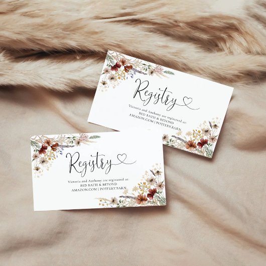 Registrierung für winzige Wildblume-Kinderdusche Begleitkarte