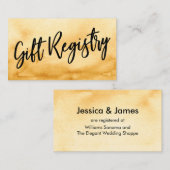 Registrierung lässiger Handschrift Gelbes Wasserfa Begleitkarte (Vorne/Hinten)