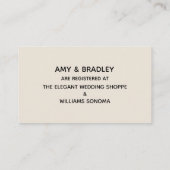 Registrierung lässiger Handschriftencreme Begleitkarte (Rückseite)