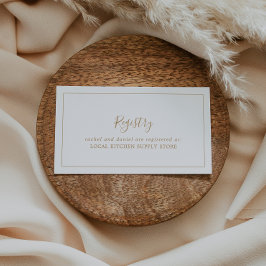 Registrierung Minimalistischer Gold-Geschenke Begleitkarte