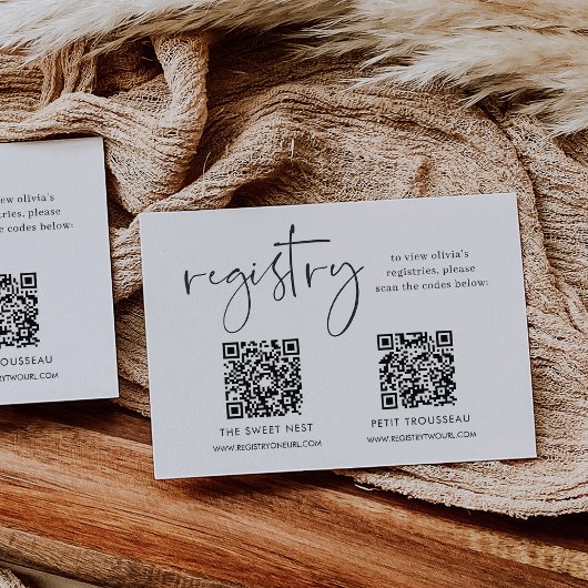 Registrierung Minimalistischer Skriptpakete Begleitkarte