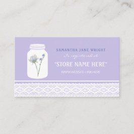 Registrierung von Wild Blume Mason Jar und Lace Gi Begleitkarte