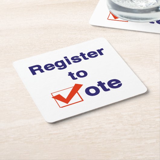 Registrierung zur Abstimmung 2026 Rechteckiger Pappuntersetzer (angewinkelt)