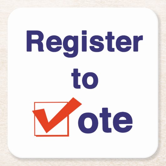 Registrierung zur Abstimmung 2026 Rechteckiger Pappuntersetzer (Vorderseite)