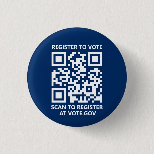 Registrierung zur Abstimmung scannable QR Code Cus Button (Vorderseite)