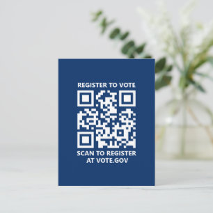 Registrierung zur Abstimmung scannable QR Code Cus Postkarte