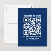 Registrierung zur Abstimmung scannable QR Code Cus Postkarte (Vorne/Hinten)