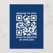 Registrierung zur Abstimmung scannable QR Code Cus Postkarte (Vorderseite)