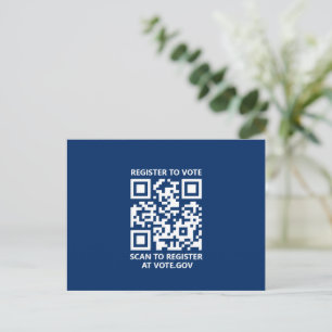 Registrierung zur Abstimmung scannable QR Code Cus Postkarte