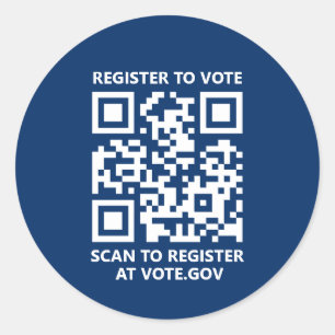 Registrierung zur Abstimmung scannable QR Code Cus Runder Aufkleber