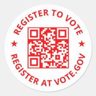 Registrierung zur Abstimmung über den benutzerdefi Runder Aufkleber