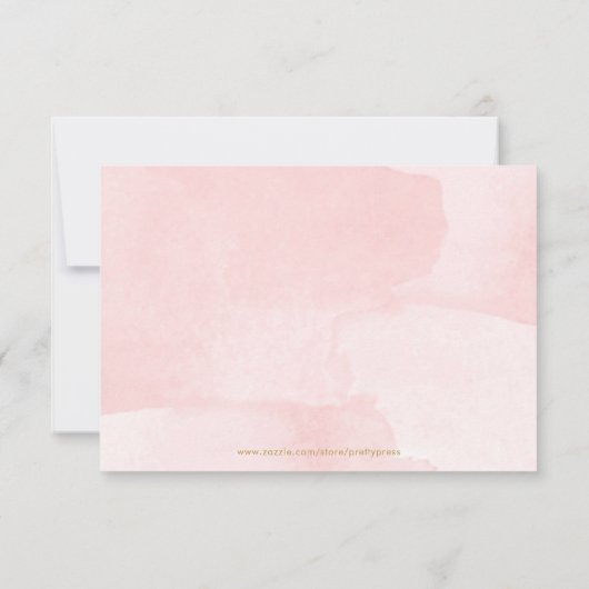 REGISTRIERUNGS-Karte für Rosa und Gold-Baby-Dusche Dankeskarte (Rückseite)