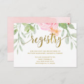 REGISTRIERUNGS-Karte für Rosa und Gold-Baby-Dusche Dankeskarte (Vorne/Hinten)