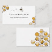 Registrierungskarte für BienenBaby-Dusche Begleitkarte (Vorne/Hinten)