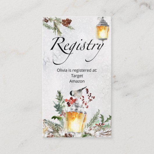 Registrierungskarte für das Winter Baby Begleitkarte (Vorderseite)