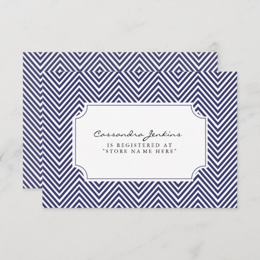 Registrierungskarte für die Babydusche Begleitkarte (Vorne/Hinten)