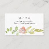 Registrierungskarte für die korallengrüne Blume Visitenkarte (Vorderseite)