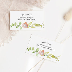 Registrierungskarte für die korallengrüne Blume Visitenkarte