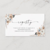 Registrierungskarte für Elfenbein und Blauer Boho Begleitkarte (Vorderseite)