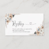 Registrierungskarte für Elfenbein und Blauer Boho Begleitkarte (Vorderseite)