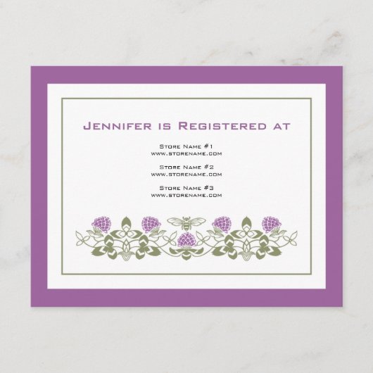 Registrierungskarte für Flora-Bienen Begleitkarte (Vorderseite)