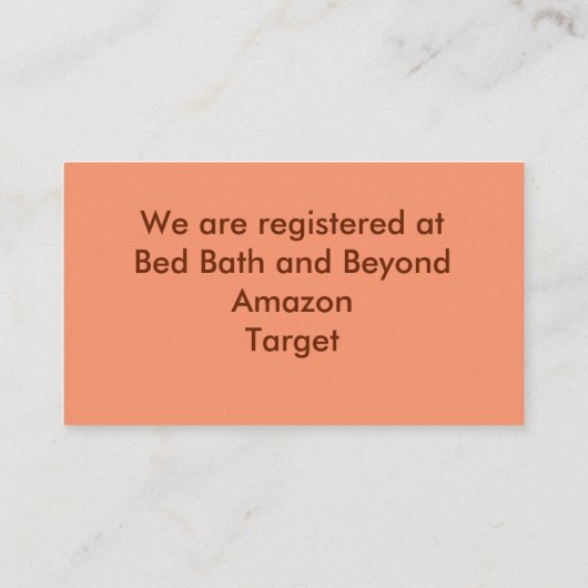 Registrierungskarte für Herbstfarben Orange & Red Begleitkarte (Rückseite)