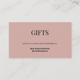 Registrierungskarte für Rose/Schwarzes Geschenk Begleitkarte