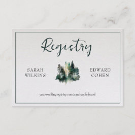 Registrierungskarte, rustikaler Wasserfarbenwald Begleitkarte