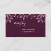 Registrierungskarten für Burgundy Forest-Blatt-Bra Begleitkarte (Vorderseite)