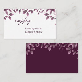 Registrierungskarten für Burgundy Forest-Blatt-Bra Begleitkarte