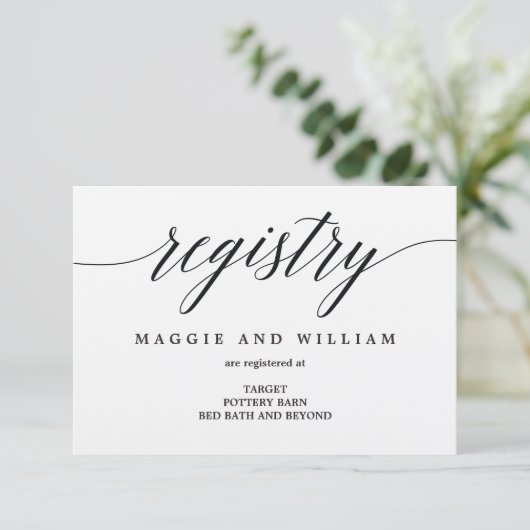 Registrierungskarten - Modernes Skript Begleitkarte (Stehend Vorderseite)