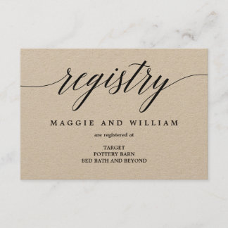 Registrierungskarten - Modernes Skript Begleitkarte