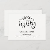 Registrierungskarten - Rustikale Elegance - Kraft Begleitkarte (Vorne/Hinten)