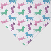 Regnen der Dackel-niedlicher Pastell farbigen Seidenpapier (Ausschnitt)