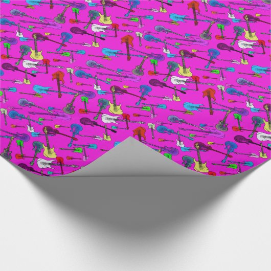 Regnen der Gitarren Geschenkpapier (Ecke)