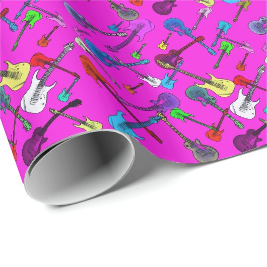 Regnen der Gitarren Geschenkpapier (Rolleneckpunkt)