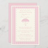 Regnen der Herzregenschirm-Babypartyeinladung Einladung (Vorne/Hinten)