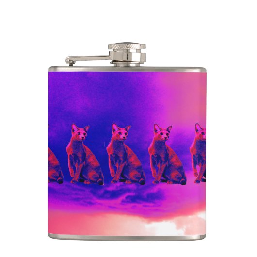 Regnen der Katzen Flachmann (Vorderseite)