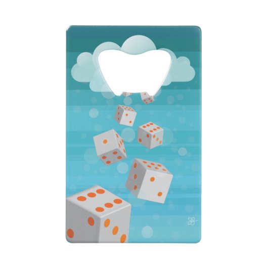 Regnen des Würfel cm-Flaschen-Öffners Geldkarten Flaschenöffner (Vorderseite)