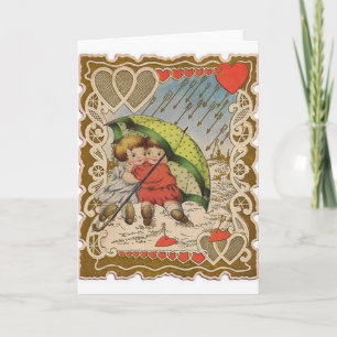 Regnen Karte Amor-Pfeileder Vintagen Valentines