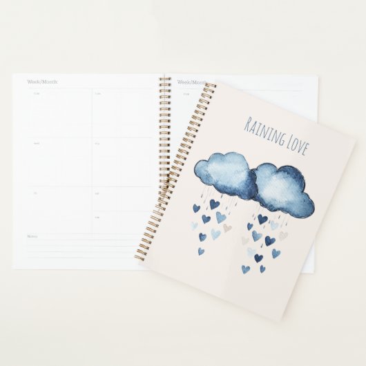 Regnende Liebe Blaue Wolken Herzen Planer (Anzeige)