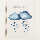 Regnende Liebe Blaue Wolken Herzen Planer (Vorderseite)