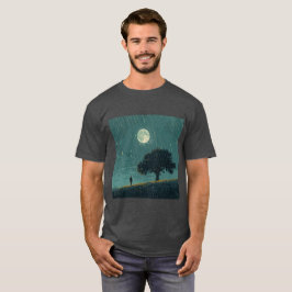 Regnerische Einsamkeit – Illustration einer einsam T-Shirt